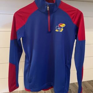 University of Kansas quarter zip long sleeve pullover - boys medium 10/12